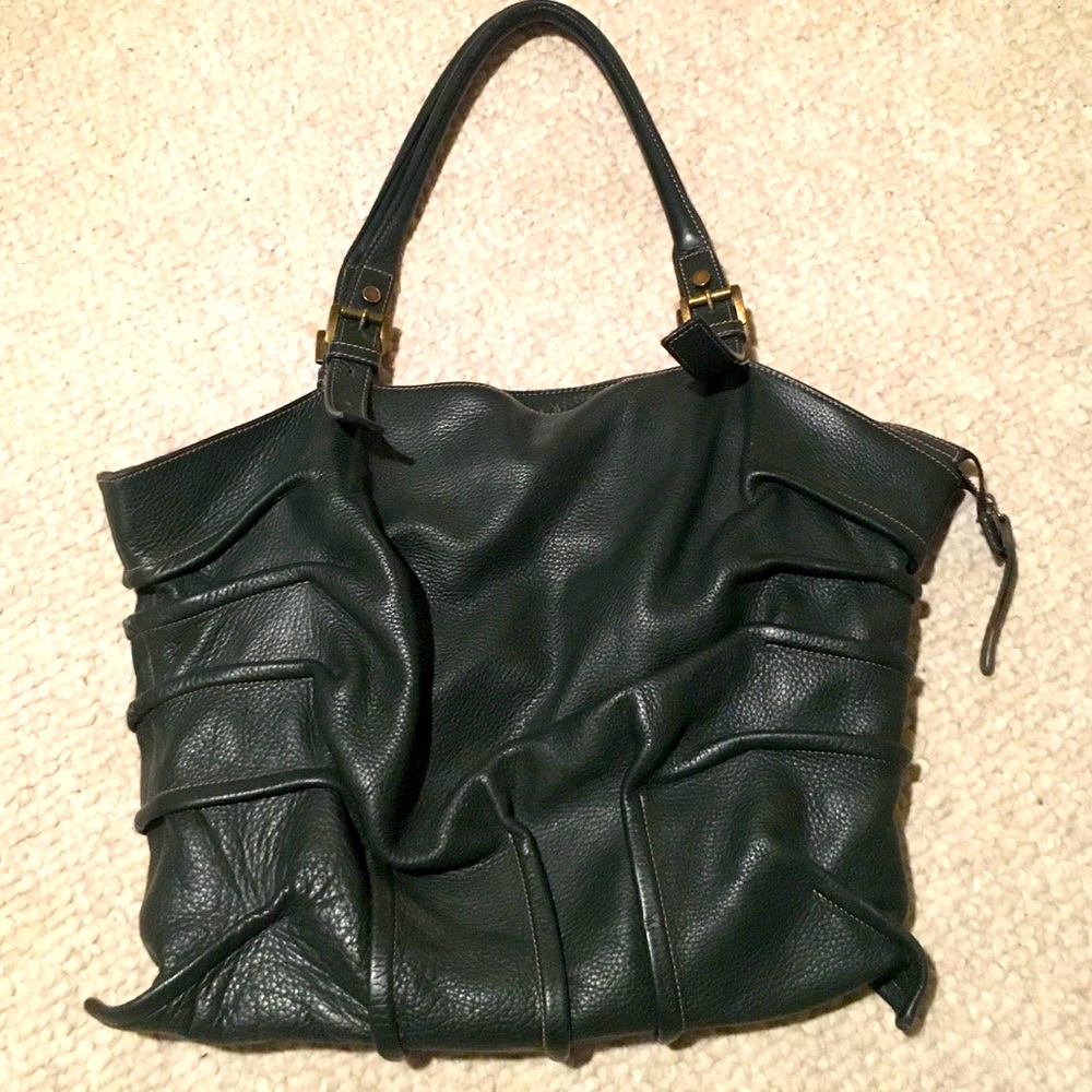 SALE! Italian Leather Bag in Hunter Green